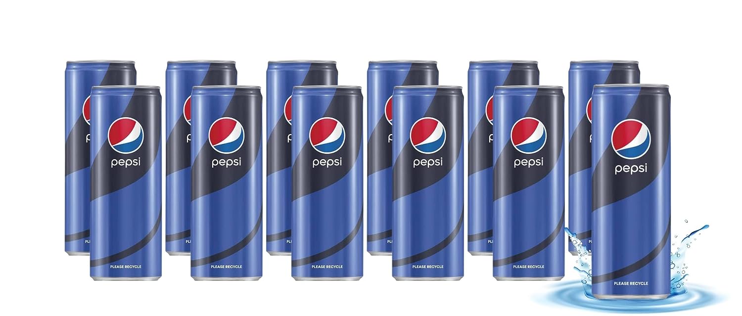 Pepsi Sleek Soda Cans, 12 Fl Oz Cans - 12 Pack. Pepsi Cola Soda Cans - Pepsi, Exclusive Fancy Sleek Cans, Soda Cans 12 pack