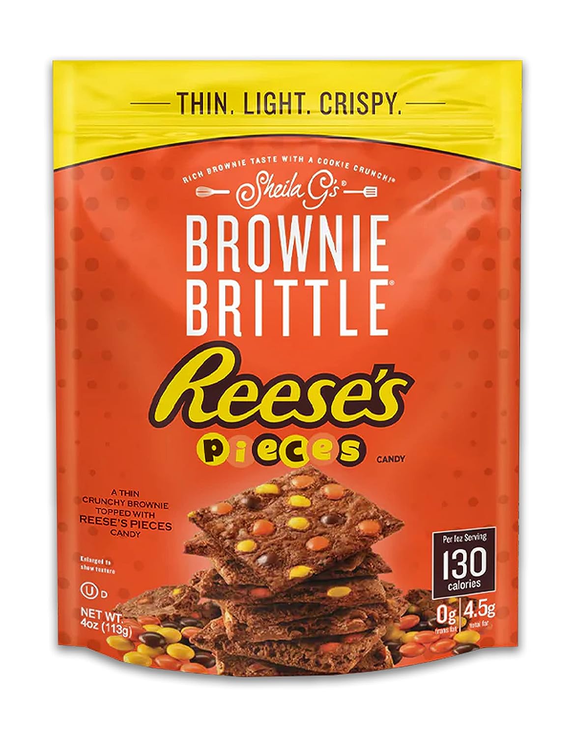 Sheila G's Reese's Pieces Brownie Brittle, 4 Ounce (Pack of 1)