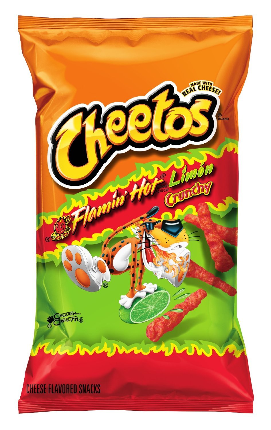 9oz Cheetos Flamin Hot Limon Crunchy (Flaming Hot Lime), Pack of 2