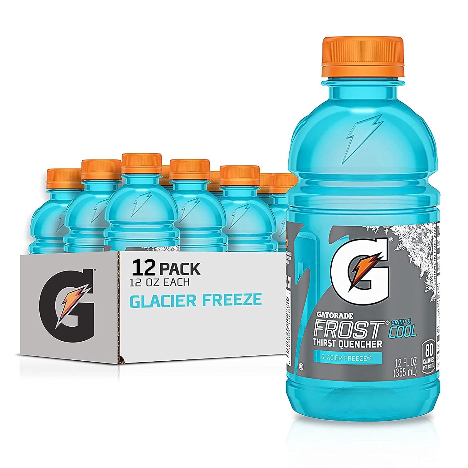 Gatorade Frost Thirst Quencher Glacier Freeze Crisp & Cool 12 oz (Pack of 12), Gatorade Body Armour Sports Drink