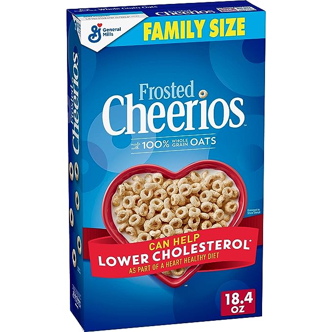 Frosted Cheerios Heart Healthy Cereal, Gluten Free Cereal With Whole Grain Oats, 18.4 OZ Family Size