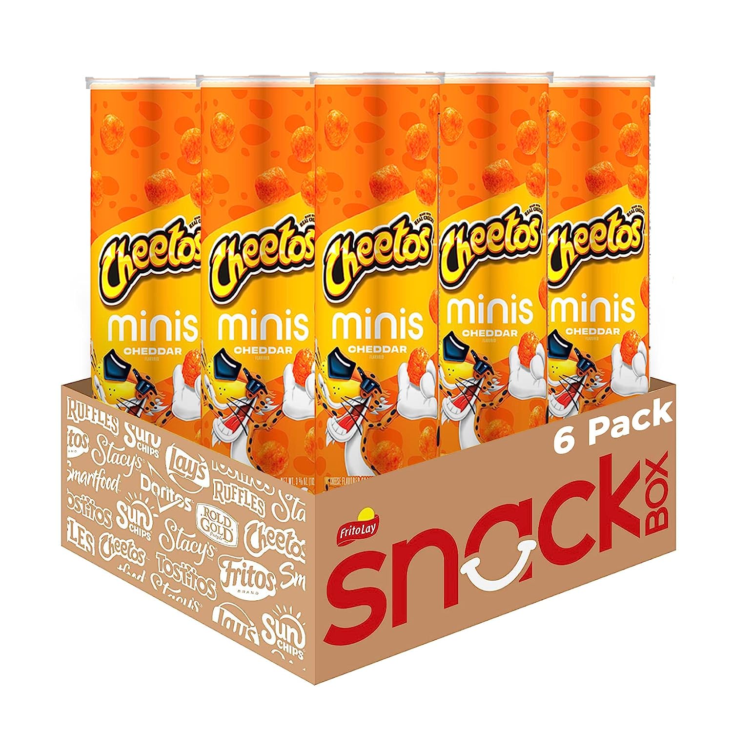 Cheetos Minis, Cheddar Flavored Canisters, (6 Cans)