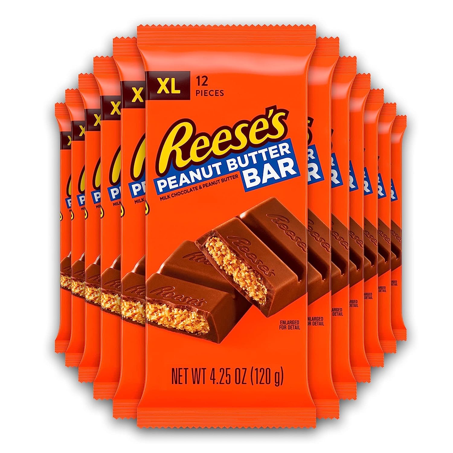 REESE'S Milk Chocolate filled with REESE'S Peanut Butter Extra Large Candy, Bulk, 4.25 oz Bars (12 Count)