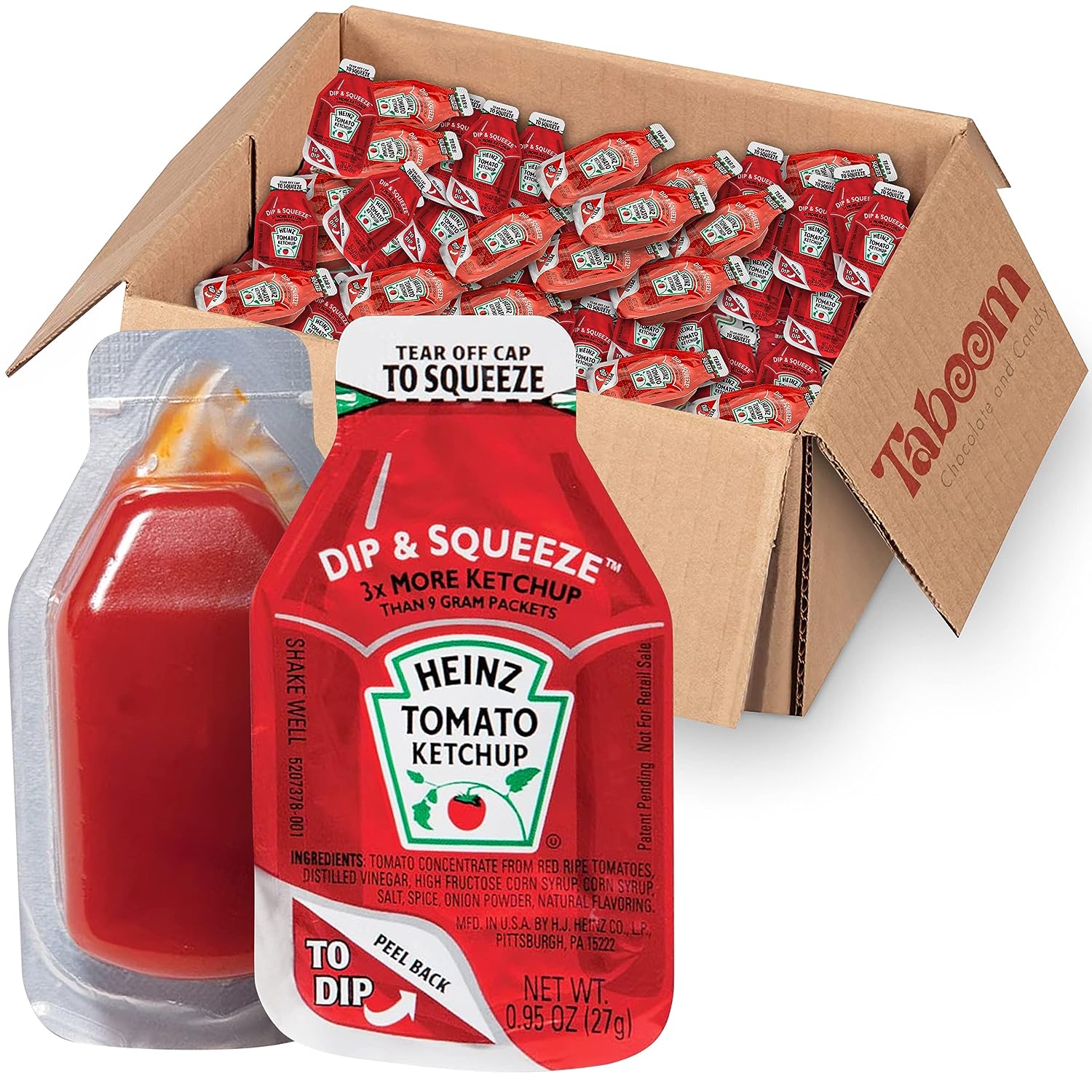 Heinz Tomato Ketchup – Dip And Squeeze Ketchup - (Pack of 75) x 0.95 Ounce Ketchup Pockets