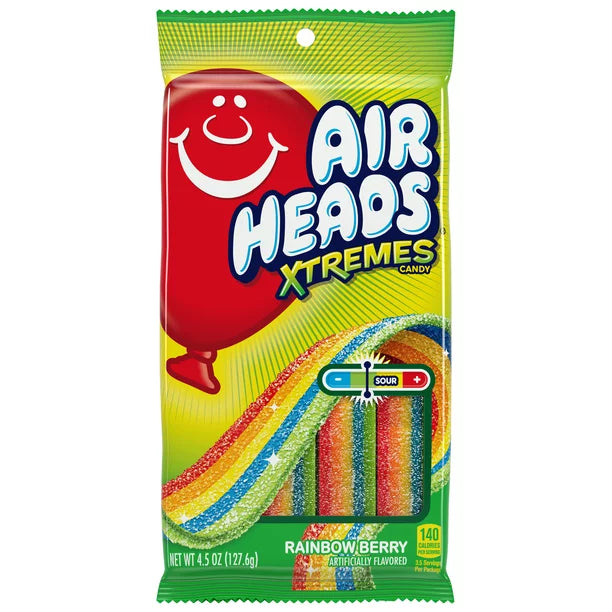 Airheads Xtremes Belts Candy, Rainbow Berry, 4.5 oz