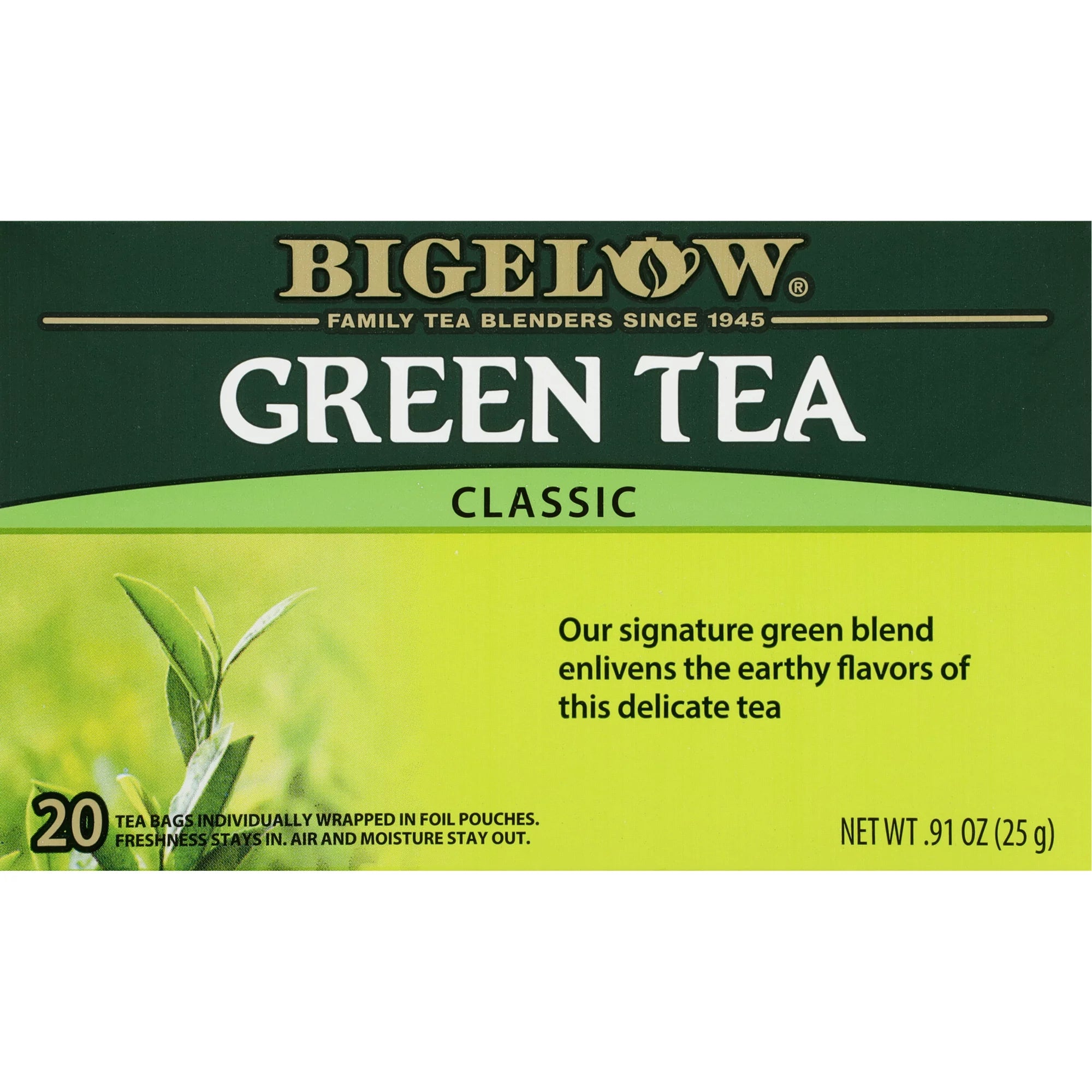 Bigelow Green Tea Classic, Tea Bags, 20 Count