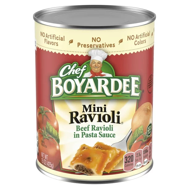 Chef Boyardee Mini Beef Ravioli, Microwave Pasta, 15 Oz