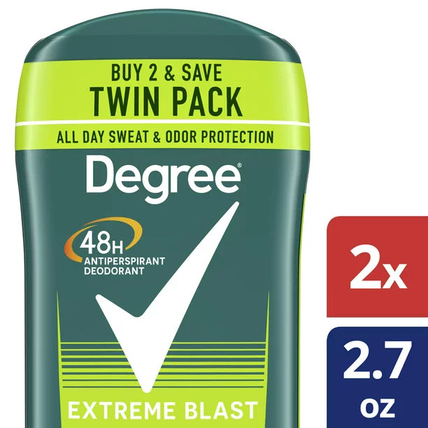 Degree 48H Odor Protection Extreme Blast Antiperspirant Deodorant 2.7 oz 2 Count