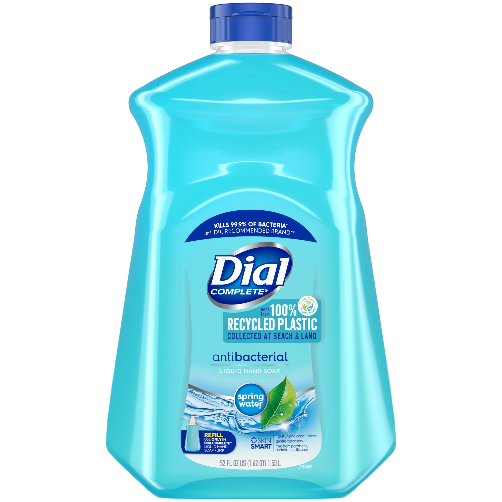 Dial Complete Antibacterial Liquid Hand Soap Refill, Spring Water, 52 fl oz