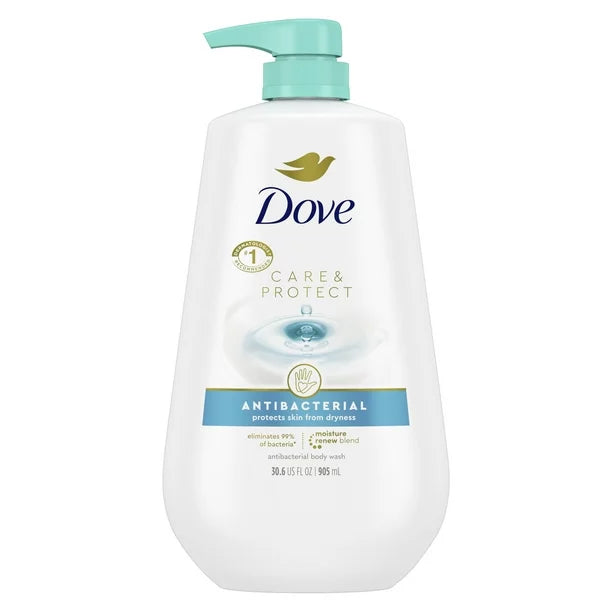 Dove Care & Protect Antibacterial Liquid Body Wash with Pump, 30.6 oz