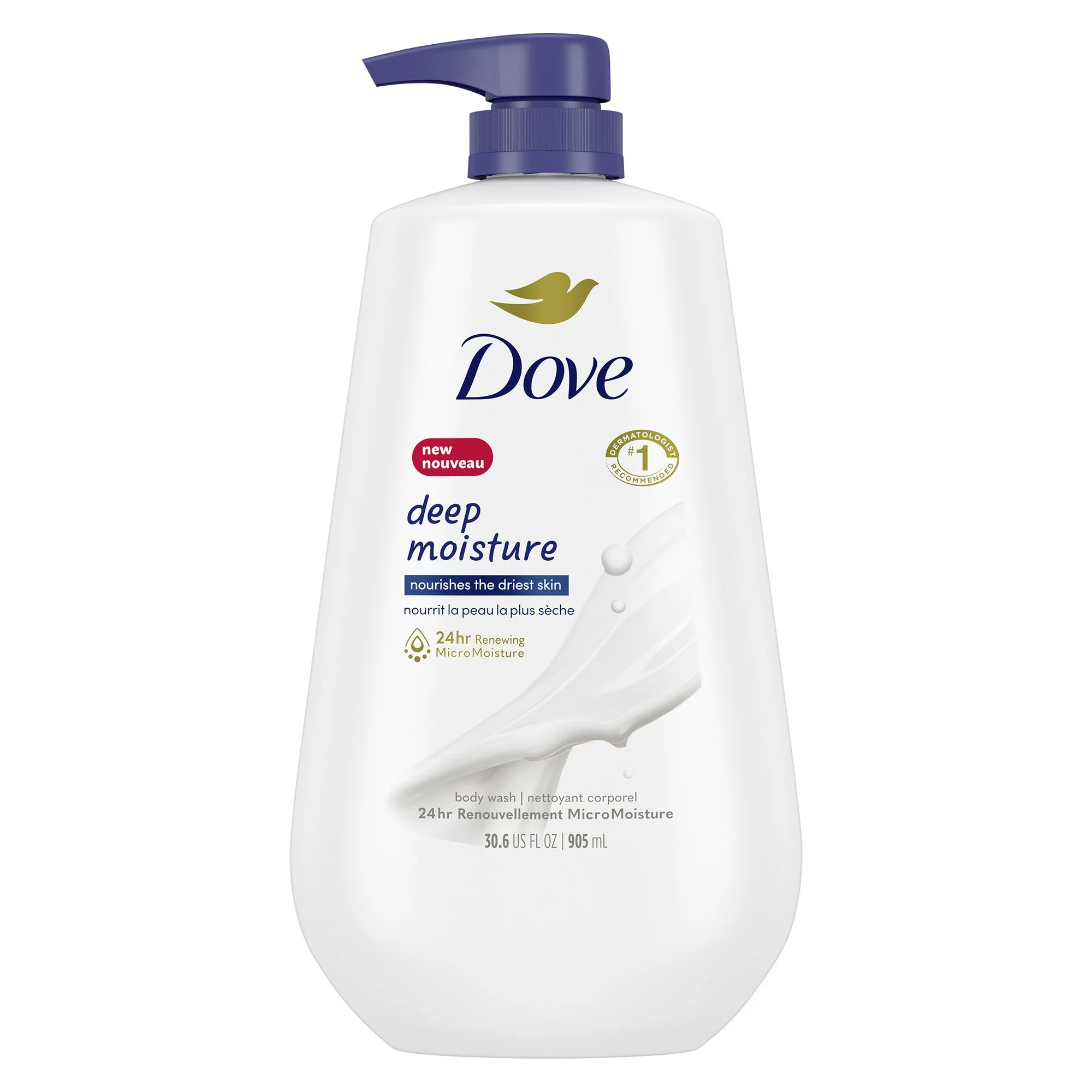 Dove Deep Moisture Liquid Body Wash with Pump Nourishing for Dry Skin 30.6 oz