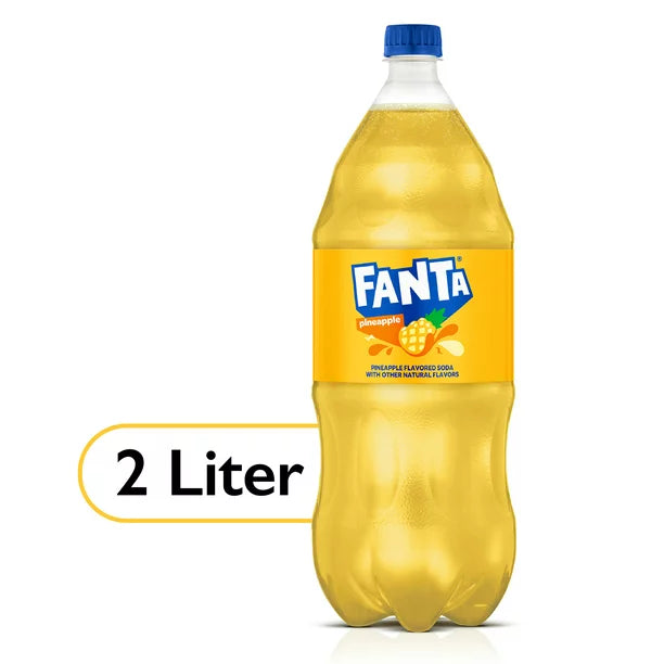 Fanta Pineapple Fruit Soda Pop, 2 Liter Bottle