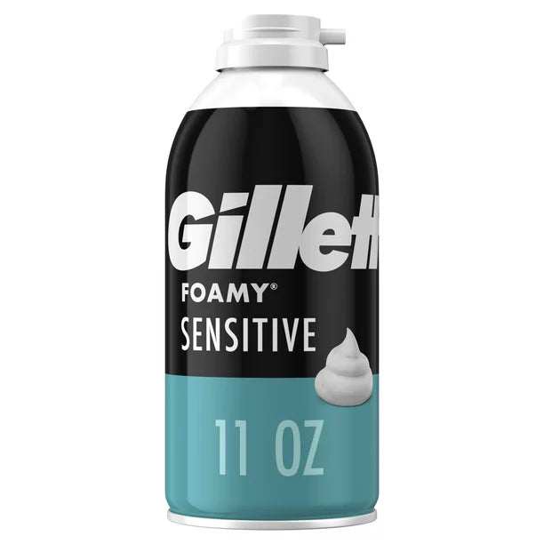 Gillette Foamy Sensitive Shave Foam for Men, Sensitive Skin, 11 oz