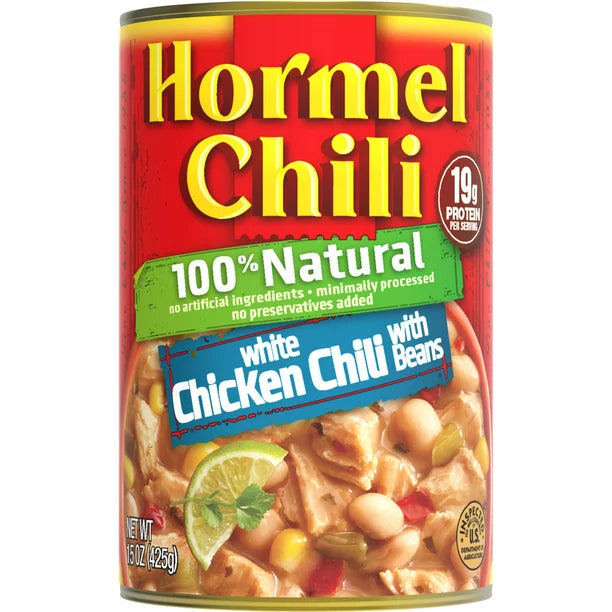 HORMEL 100% Natural White Chicken Chili with Beans, No Artificial Ingredients, 15 Oz