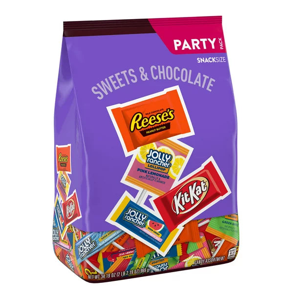 Jolly Rancher, Kit Kat® and Reese's Assorted Flavored Snack Size Candy Party Pack 34.19 oz