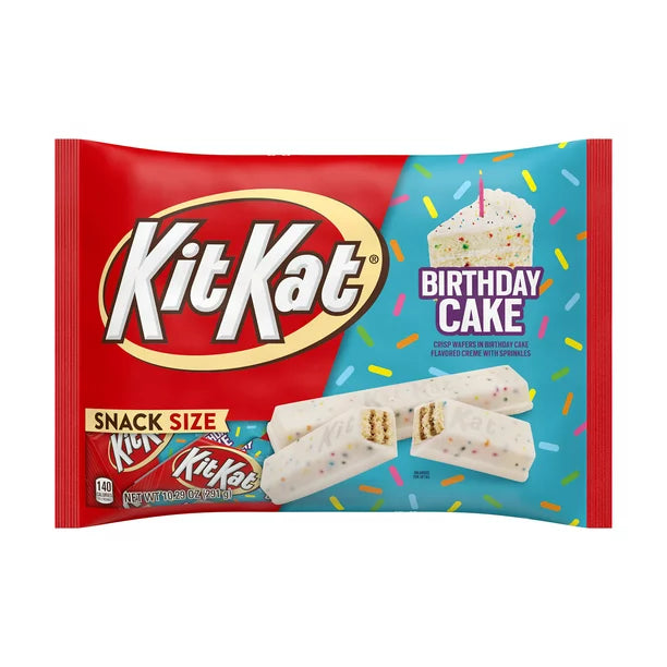 Kit Kat Birthday Cake Flavored Creme with Sprinkles Snack Size Wafer Candy Bars, 10.29 oz