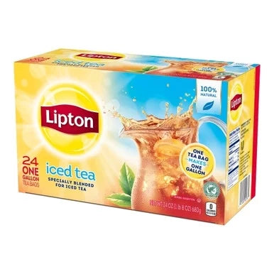 Lipton Gallon Sized Iced Black Tea, Tea Bags 24 Count Box