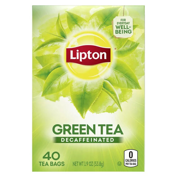 Lipton Green Tea, Decaffeinated, Tea Bags 40 Count Box