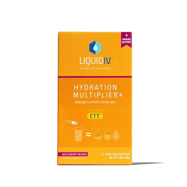 Liquid I.V. Hydration Multiplier + Immune Support, Electrolyte Powder Packet Drink Mix, Wild Berry, 6 ct