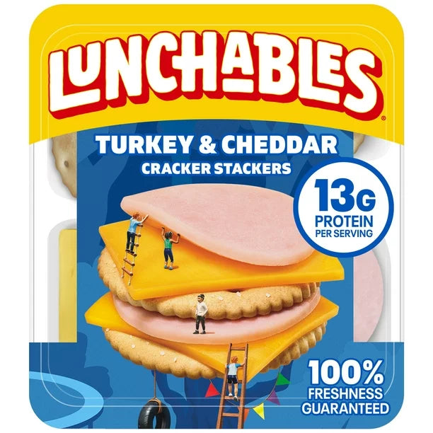 Lunchables Turkey & Cheddar Cheese with Crackers Whole Kids Lunch Snack, 3.2 oz Tray