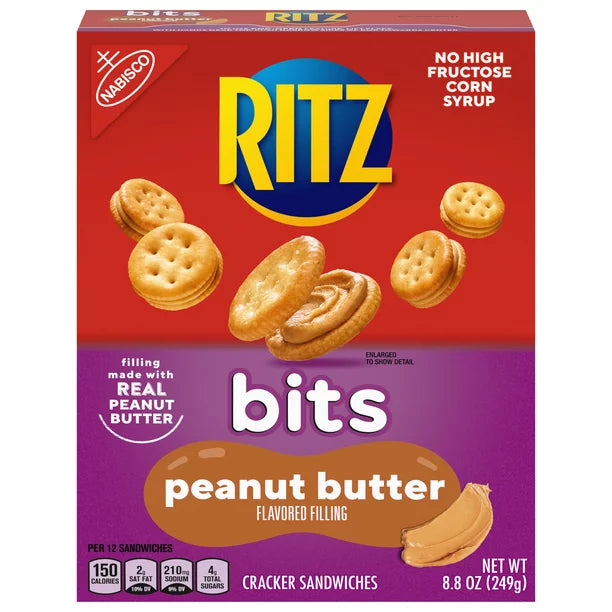 RITZ Bits Peanut Butter Sandwich Crackers, 8.8 oz