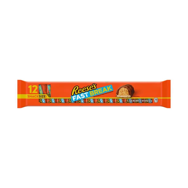 Reese's Fast Break Peanut Butter & Nougats Milk Chocolate Candy, 6.6 oz., 12 Ct