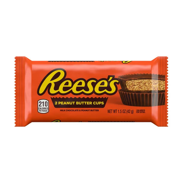 Reese's, Milk Chocolate Peanut Butter Cups Candy, Gluten Free, 1.5 oz, Pack