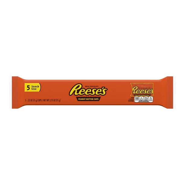 Reese's, Milk Chocolate Peanut Butter Cups Snack Size Candy, Gluten Free, Individually Wrapped, 0.55 oz, Pack 10 Ct