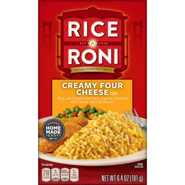 Rice-A-Roni Rice & Vermicelli Mix, Creamy Four Cheese, 6.4 oz Box