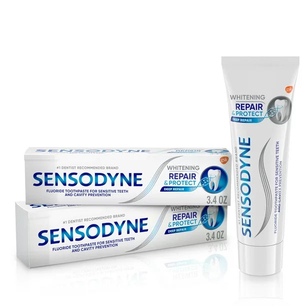 Sensodyne Repair and Protect Whitening Sensitive Toothpaste, 3.4 Oz, 2 Pack