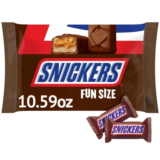 Snickers Fun Size Chocolate Halloween Candy Bars - 10.59 oz Bag