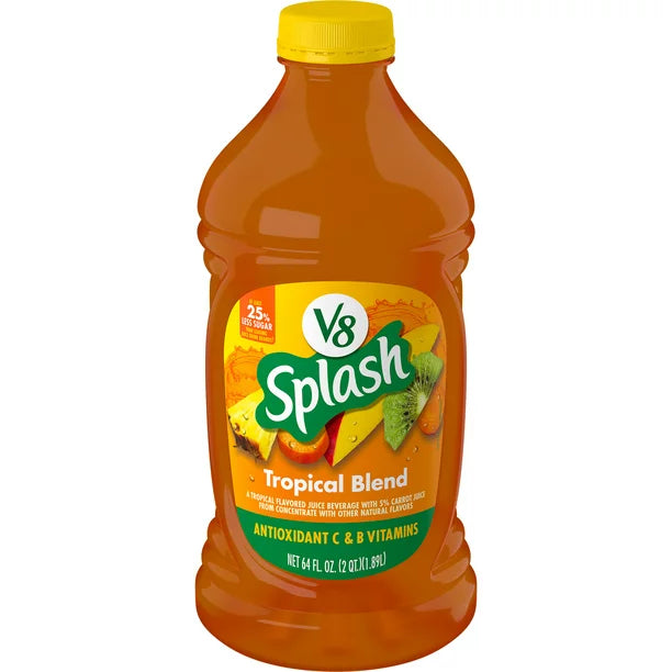 V8 Splash Tropical Fruit Blend Juice Beverage, 64 fl oz Bottle